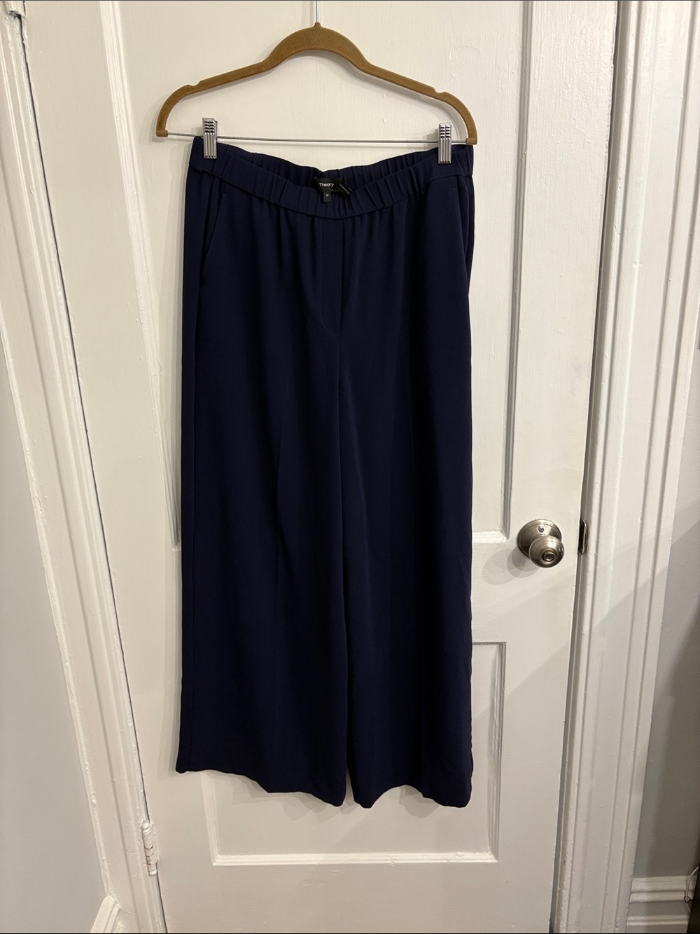 Theory navy wide leg pants size medium